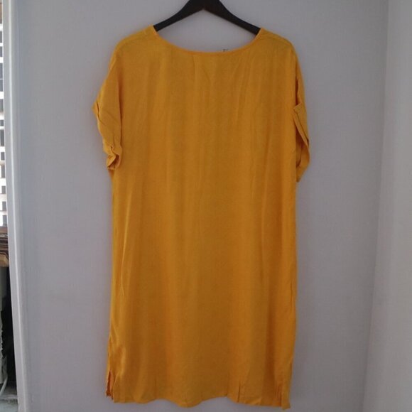 NEW Yellow V Neck Side Slit Bathing Suit Coverup Dress Size Medium - Picture 6 of 6